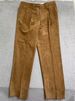 PRONTI Collection By PHITA NWT Y2K Men's Micro Suede Brown Pants UNHEMMED 42 • $36.99