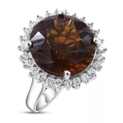 $58 • Buy 11.25ctw Hearts & Arrows Santa Ana Madeira Citrine Ring Platinum Plated Size 10
