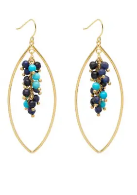 Lola Rose June Drop Earrings Lapis Lazuli Blue Sandstone Blue Stone Rrp £45 • £38