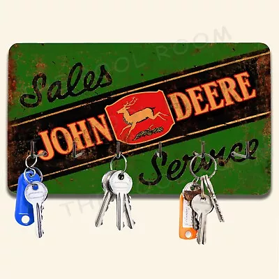 Wall Mounted 6 Keyring Hanger - John Deere Tractors Sales And Service • $48.99