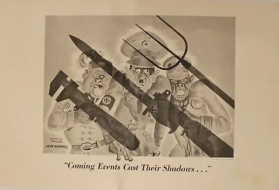 1943 Coming Events Cast Their Shadows John Maxwell World War II Poster Original • $318.95