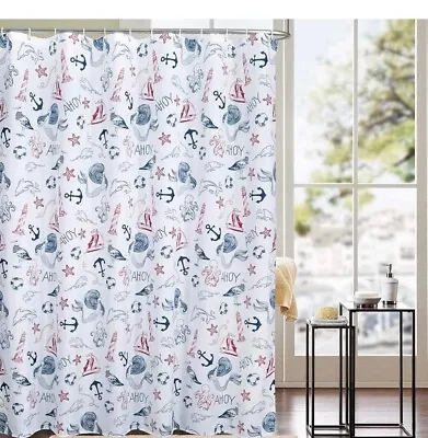 Mermaid Anchor Beach Nautical Summer  Bathroom Shower Curtain Bath Decor • $14.99