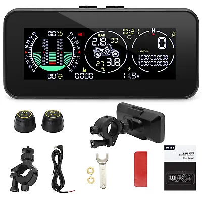 Motorcycle Tire Pressure Monitoring System Head Up Display GPS Speedometer Alarm • $60.62