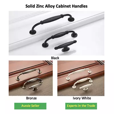 Black Bronze Ivory White Classic French Provincial Kitchen Cabinet Handles Pulls • $2.80