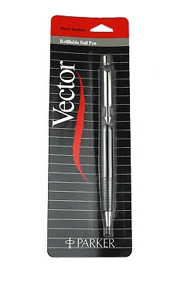 Vintage Parker Vector   Ballpoint Pen Ribbed Grip New In Pack Black  From 1980's • $36.89