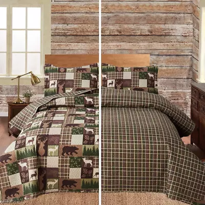 Moose Lodge Lightweight Bedspread Coverlet - All Season King Bedding Cover With  • $51.99