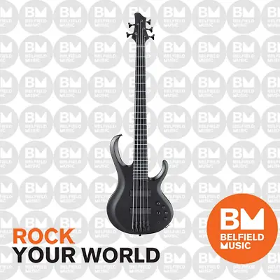 Ibanez Iron Label BTB625EX Bass Guitar 5-String Black Flat - Brand New • $1749