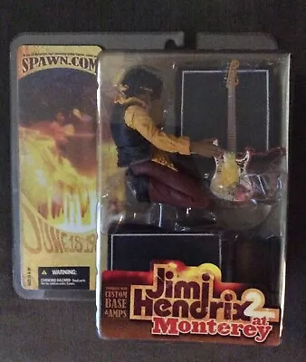 McFARLANE TOYS JIMI HENDRIX 2 AT MONTEREY ACTION FIGURE WITH BASE & AMPS MIP.    • $124.99