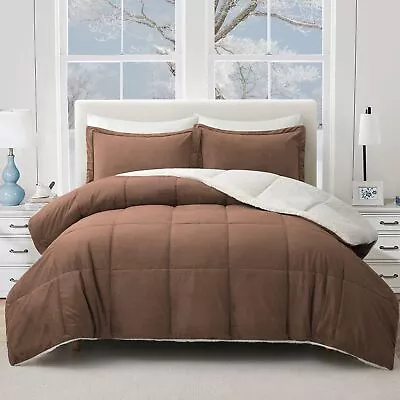 Sherpa Comforter Set King Winter Warm Comforter King Size Ultra Soft Fuzzy P... • $129.77