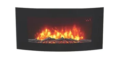Ef830 Black Remote Control Wall-mounted Electric Fire 1000mm X 500mm (404ha) • £99.99