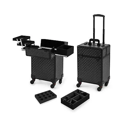 AROUS Rolling Makeup Train Case Large Storage Cosmetic Trolley 4 Tray With 3... • $121.68