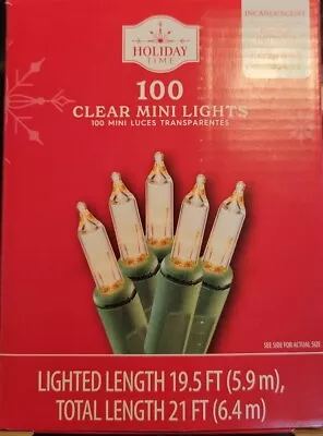 Holiday Time 100 Mini Clear Lights Incandescent Indoor/Outdoor 19.5ft Free S&H • $8.99