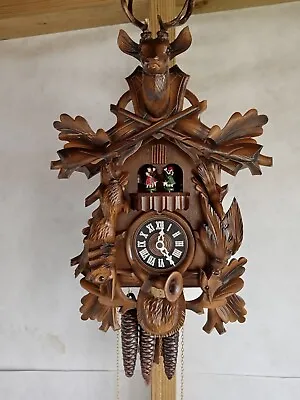  Hunter Theme Musical Cuckoo Clock With Dancers... With FREE POSTAGE • £213