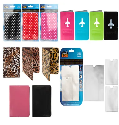 Passport Holders Cover Protector RFID Blocking PU Leather Wallet Safe Pass • £3.99