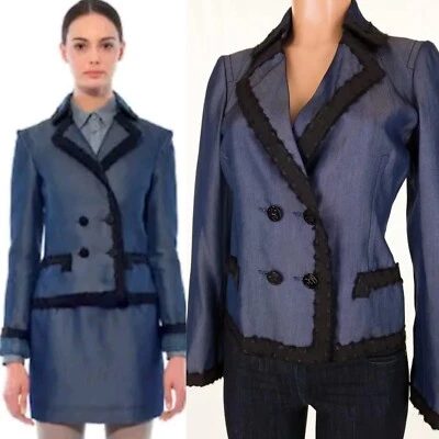$19.99 • Buy Z SPOKE By ZAC POSEN Womens 6 New Double Breasted Blazer Jacket In Denim Blue 
