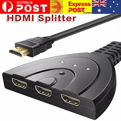 HDMI 3 Port Switch Switcher Splitter Selector HUB Box Cable HDTV 1080P/4K AUTO • $11.99