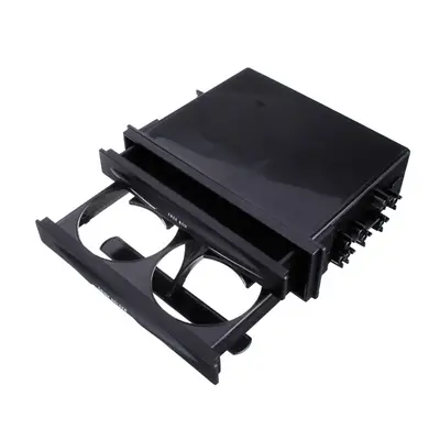 Black Car Radio Stereo Storage Double 2Din Dash Trim Kit Pocket Box W/Cup Holder • $23.30