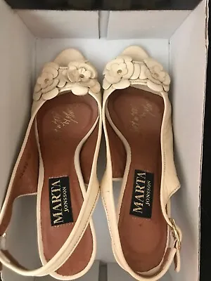 Stunning Leather Ivory Marta Jonsson Heels Worn Once 40/7 • £15