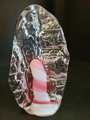 Mdina Glass Malta Red Swirl Candy Cane • $34.99