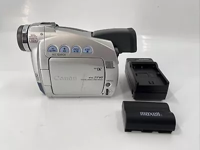 Canon ZR60 Mini DV Camcorder With Battery And Charger Tested!  EB-15262 • $79.99