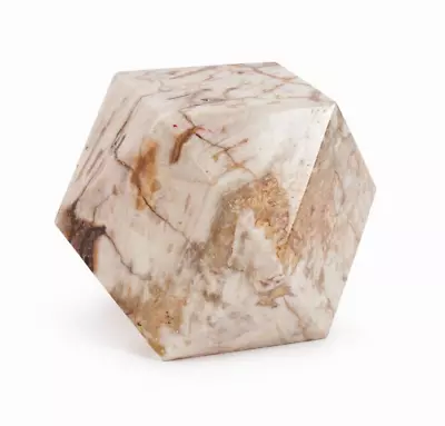 Marble Block Sculpture Stand Vintage Pink Paperweight Abstract Stone Bookend • $125