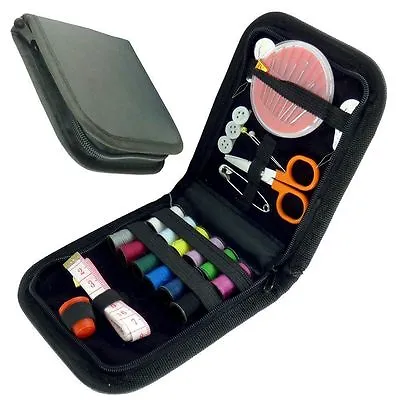 Portable Travel Small Home Sewing Kit Case Needle Thread Scissor Set • £2.79