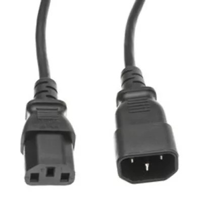 Computer / Monitor Power Extension Cord Black C13 To C14 10 Amp 3 Foot • $10.48