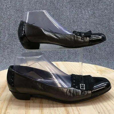 Munro American Shoes Womens 10 N Morgan Slip On Kiltie Loafer M181478 Black • $18.69