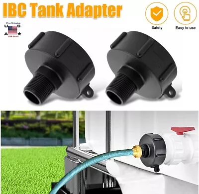 2× IBC Tote Water Tank Adapter 2  For Garden Hose Drain Plug Connector Easy Use • $7.73