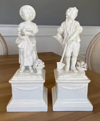 Set Of 2 - A Mottahedeh Design - 11.25” Boy & Girl Seasons Figurines - Italy • $175