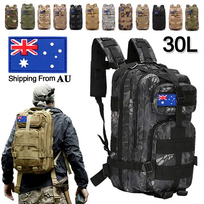 30L Military Tactical Backpack Rucksack Camping Hiking Bag Outdoor Travel Sports • $29.43