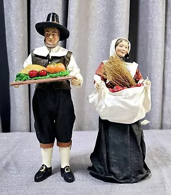 Vintage Midwest Of Cannon Falls Pilgrim Couple Man & Woman Thanksgiving Harvest • $48