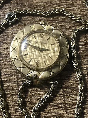 Vintage Bulova Pendant 20mu Swiss Mechanical Watch 17J 12k GF Necklace Runs • $129.99