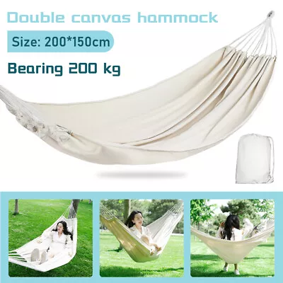 2 Person Portable Double Camping Hammock Chair Outdoor Hanging Swing Yard Garden • $21.99