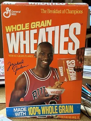 MICHAEL JORDAN Chicago Bulls 1990's General Mills WHEATIES Cereal Box • $8.99