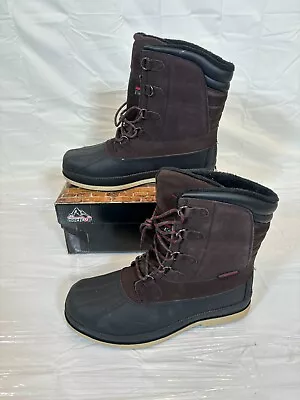 NORTIV 8 170390-M  Men's Black/Brown Insulated Waterproof Snow Boots SIZE 13 M • $45