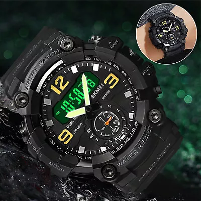 Men Digital Sports Watch Military Tactical LED Backlight Waterproof Wristwatch • $14.98