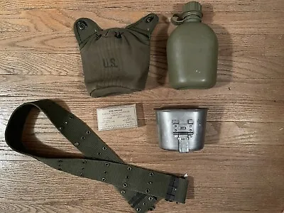 US Army Cold War Era Canteen Set Belt & 1st Aid Dressing • $60