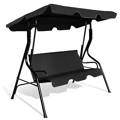 £75.99 • Buy Garden Patio Metal Swing Chair 3 Seater Hammock Bench Swinging Cushioned Seat