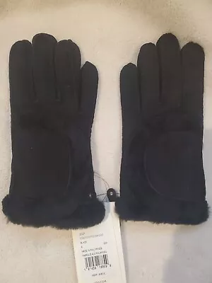 NWT Ugg Women's Exposed Seam Sheepskin Gloves Size S In Black  • $54.90
