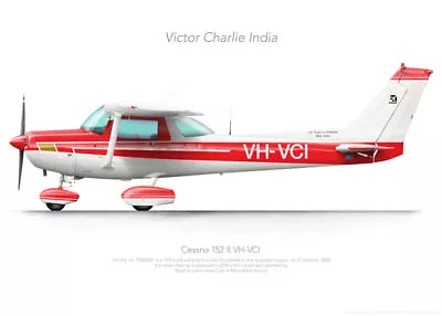 Cessna 152 VH-VCI 2016 RVAC - A3+ Profile Print • $42