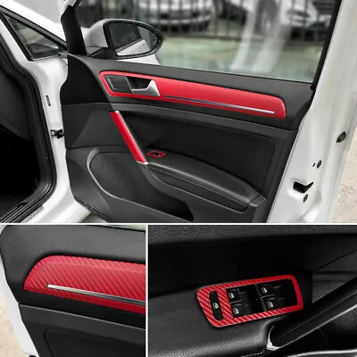 3D Red Carbon Fiber Car Interior Panel Accessories Protector Sticker 100cm*40cm • £7.06