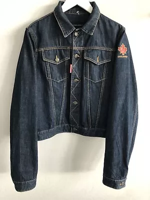 Vintage Dsquared2 Denim Jacket Navy Blue Cotton Size 52                          • $119