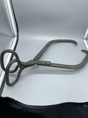 Antique Vintage Iron Ice Block Logging Tongs Tool Primitive Nostalgic Display • $19.99