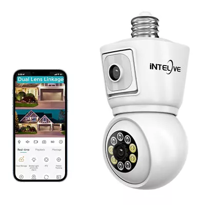 Dual Lens 1080P Light Bulb Camera WiFi Wireless Home Security IR Night Vision • $24.97