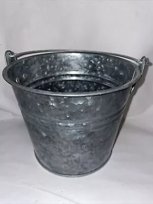 Metal Galvanised Plant Pot Planter / Ice Bucket ? 15cm Tall Approx • £8.99