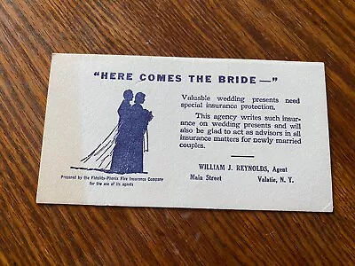 Vintage Ink Blotter Fidelity- Phenix Fire Ins Co- “Here Comes The Bride” • $8.76