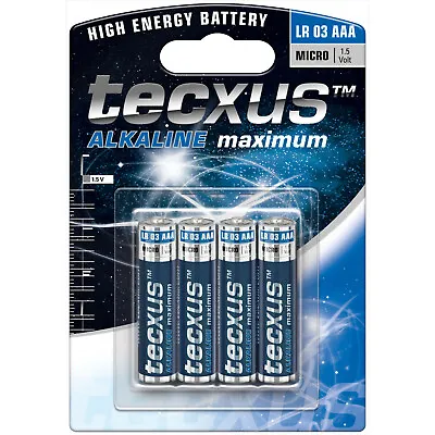 Tecxus Power Batteries Micro AAA 1200mAh 15V LR03 Alkali Manganese 4er Blister • $5.71
