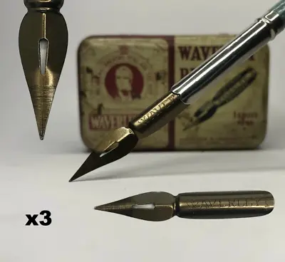 X3 Vintage MacNiven & Cameron WAVERLEY Pen Nibs Bronze Dip Pens NEW • $8