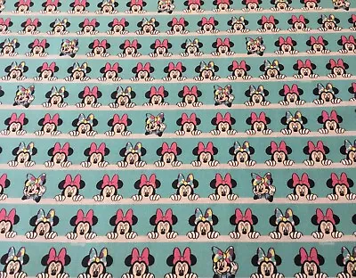 Disney Minnie Mouse Faces Fabric 100% Cotton Fat Quarter 50x 50cm Sewing • £2.70